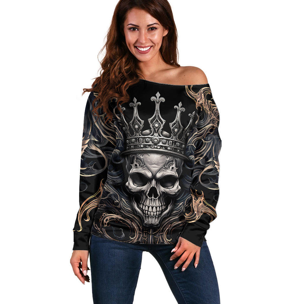 Skull Fantasy Off Shoulder Sweater Who Needs Inner Demons When You Are The Demon - Wonder Print Shop