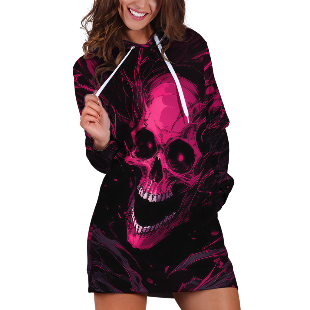 Death Skull Hoodie Dress I'm Scary Enough Without A Costume - Wonder Print Shop