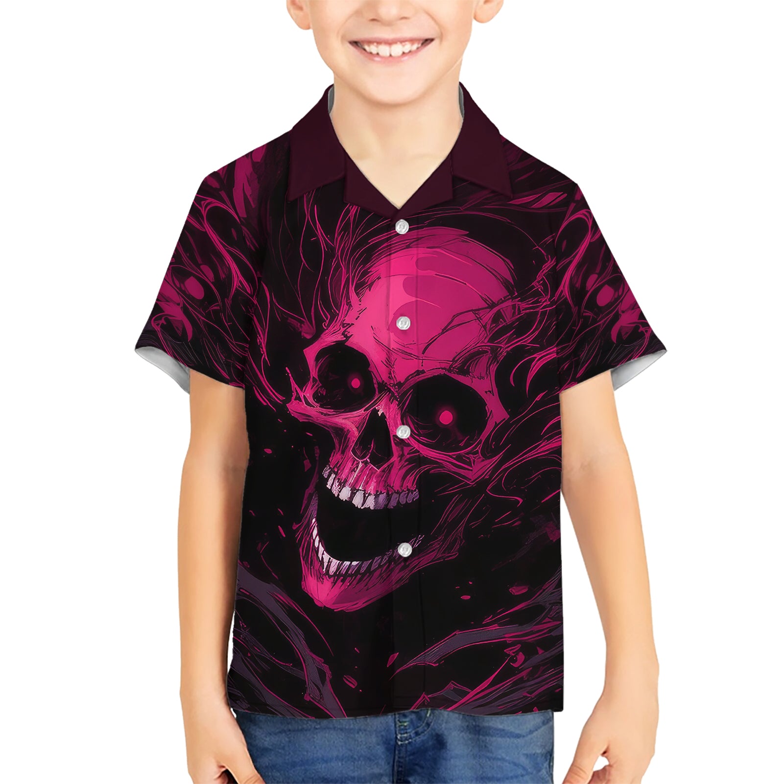 Death Skull Kid Hawaiian Shirt I'm Scary Enough Without A Costume - Wonder Print Shop