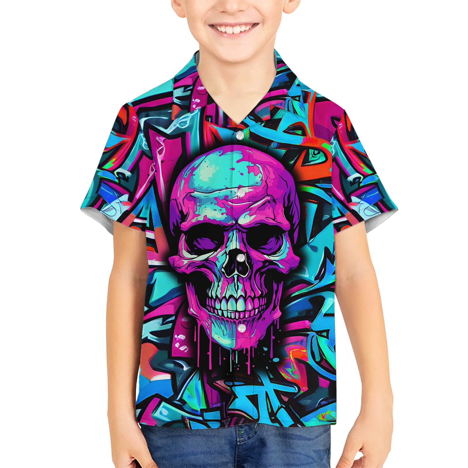 Skull Grafity Kid Hawaiian Shirt You Are Never Too Young To Dream Big - Wonder Print Shop