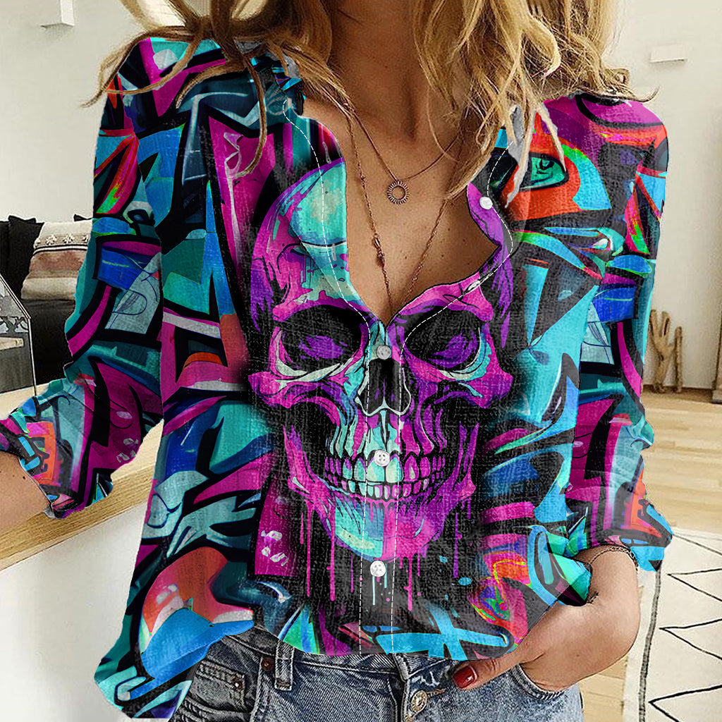 skull-grafity-women-casual-shirt-you-are-never-too-young-to-dream-big