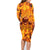 Three Skulls Flaming Family Matching Long Sleeve Bodycon Dress and Hawaiian Shirt High On Fire - Wonder Print Shop