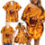 Three Skulls Flaming Family Matching Off Shoulder Short Dress and Hawaiian Shirt High On Fire - Wonder Print Shop