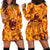 Three Skulls Flaming Hoodie Dress High On Fire - Wonder Print Shop