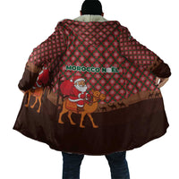 Morocco Christmas Cloak with Santa Claus Camel Caravan Desert Scene and Red Pattern Design - Wonder Print Shop