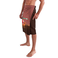 Morocco Christmas Lavalava with Santa Claus Camel Caravan Desert Scene and Red Pattern Design - Wonder Print Shop