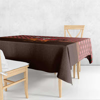 Morocco Christmas Tablecloth with Santa Claus Camel Caravan Desert Scene and Red Pattern Design - Wonder Print Shop