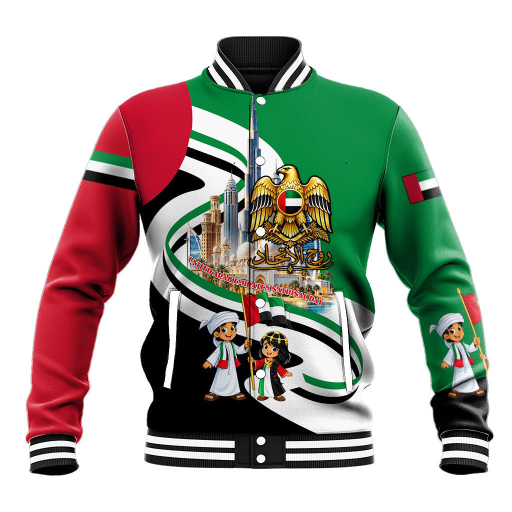 United Arab Emirates National Day Baseball Jacket UAE Flag Golden Falcon Emblem Patriotic Pride