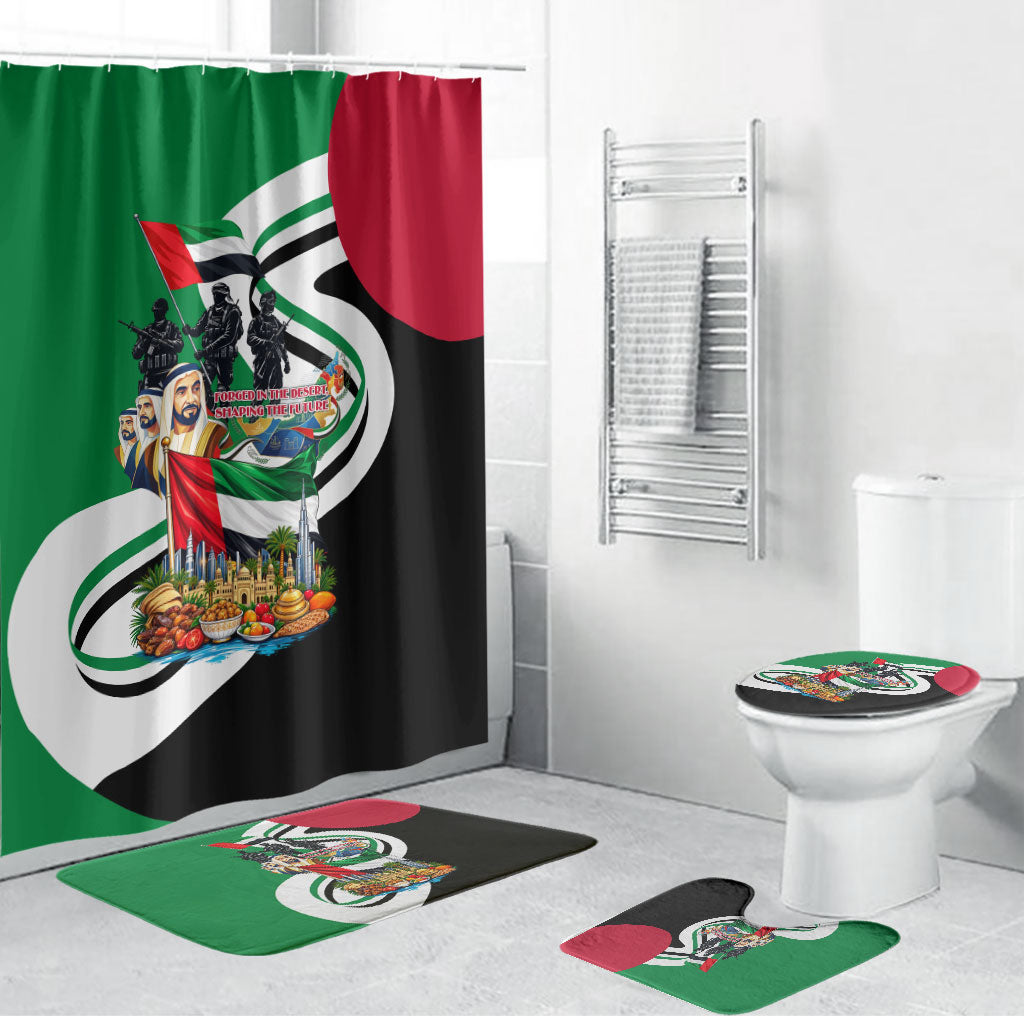 United Arab Emirates National Day Bathroom Set UAE Flag Golden Falcon Emblem Patriotic Pride