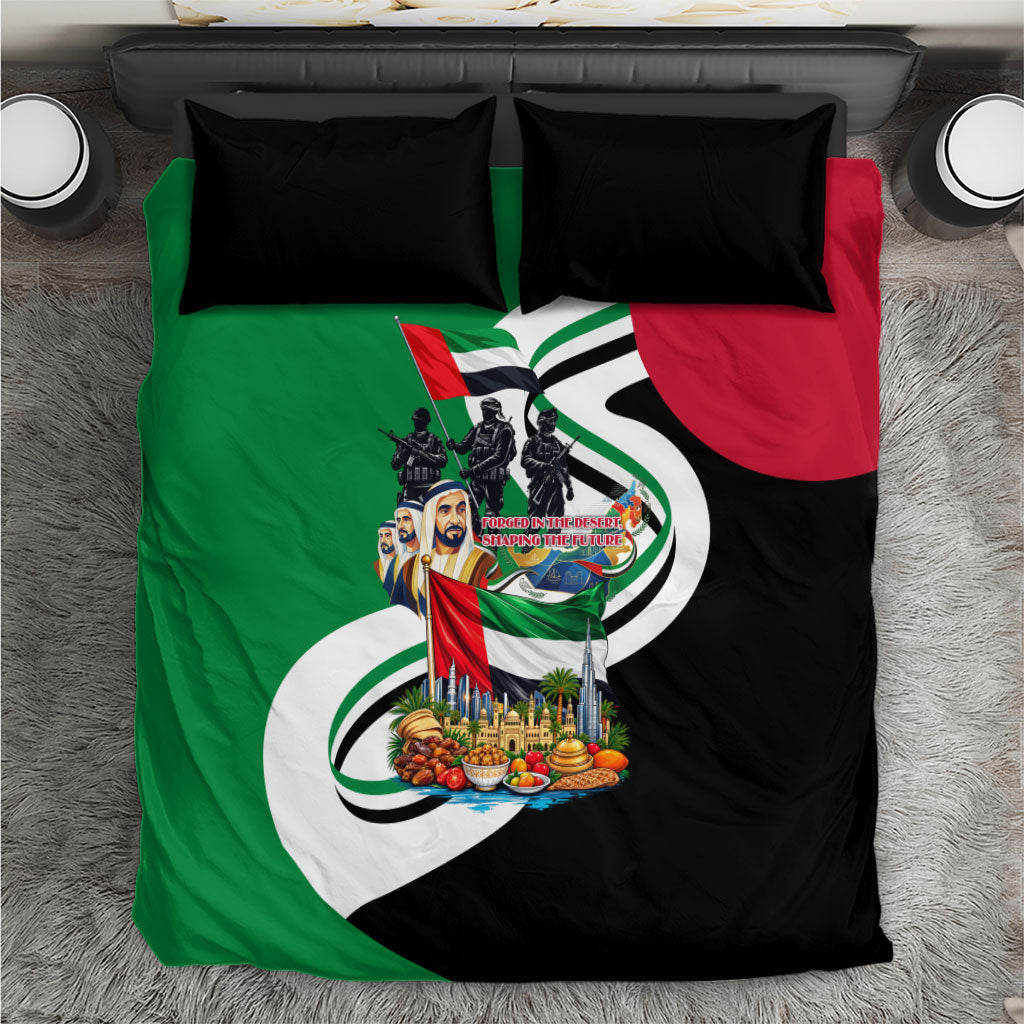 United Arab Emirates National Day Bedding Set UAE Flag Golden Falcon Emblem Patriotic Pride