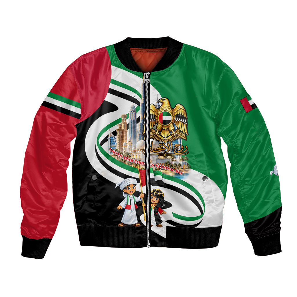 United Arab Emirates National Day Bomber Jacket UAE Flag Golden Falcon Emblem Patriotic Pride