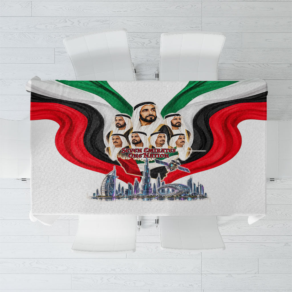 United Arab Emirates National Day Tablecloth Seven Emirates Flag Camel Rider Dubai Skyline