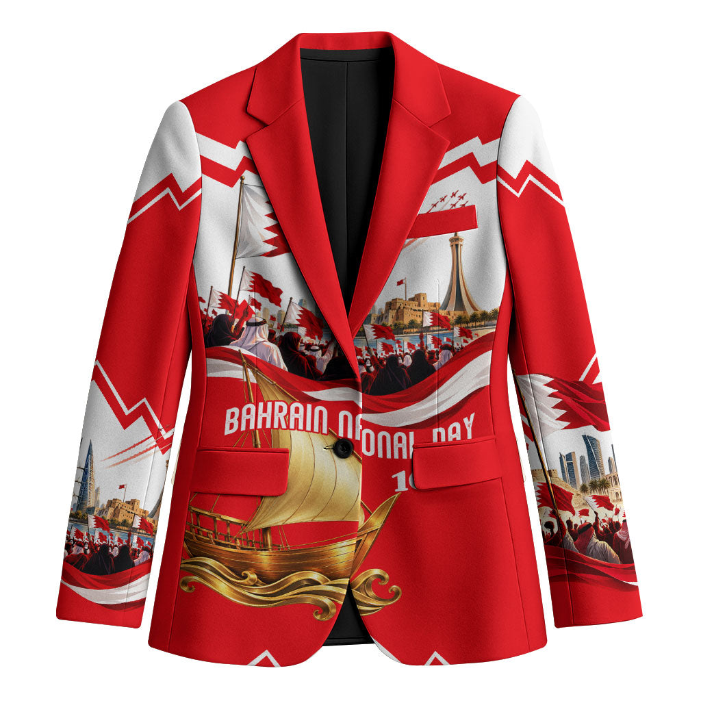 Bahrain National Day Blazer Cultural Flag Emblem Vintage Collage