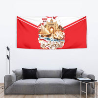 Bahrain National Day Tapestry Cultural Flag Emblem Vintage Collage