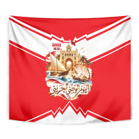 Bahrain National Day Tapestry Cultural Flag Emblem Vintage Collage
