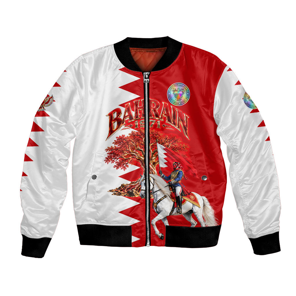 Bahrain National Day Bomber Jacket Cultural Emblem Flag Horse Knight