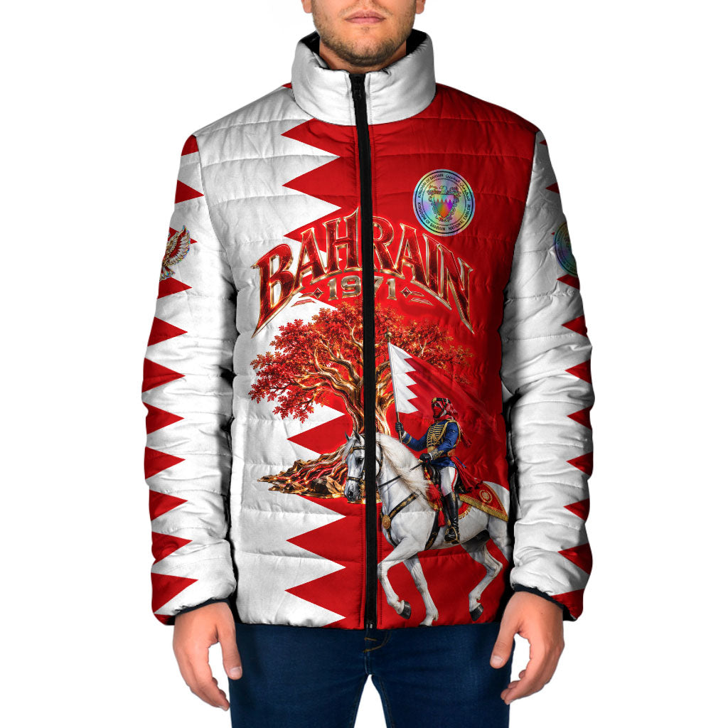 Bahrain National Day Padded Jacket Cultural Emblem Flag Horse Knight