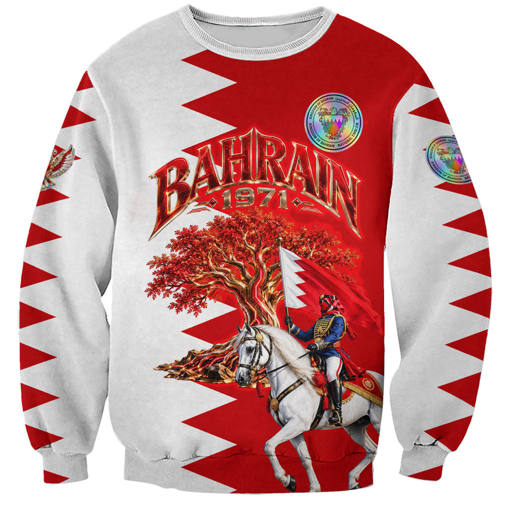 Bahrain National Day Sweatshirt Cultural Emblem Flag Horse Knight