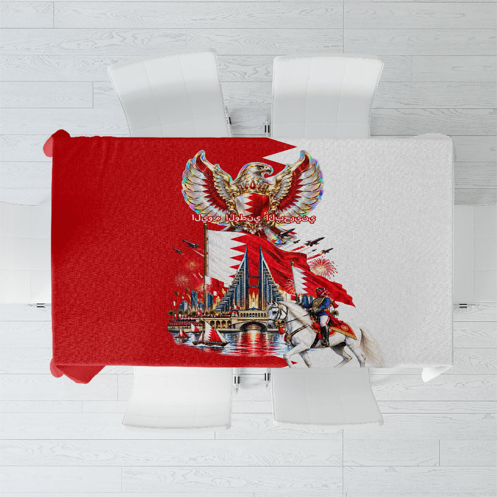 Bahrain National Day Tablecloth Cultural Emblem Flag Horse Knight