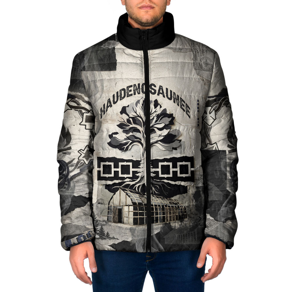 Haudenosaunee Tree Of Peace Padded Jacket Native American Iroquois Confederacy Tribal Symbol