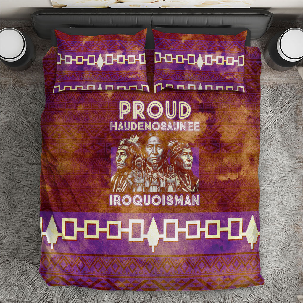 Proud Haudenosaunee Native American Bedding Set Iroquois Belt Pattern Vintage Tribal Graphic Art