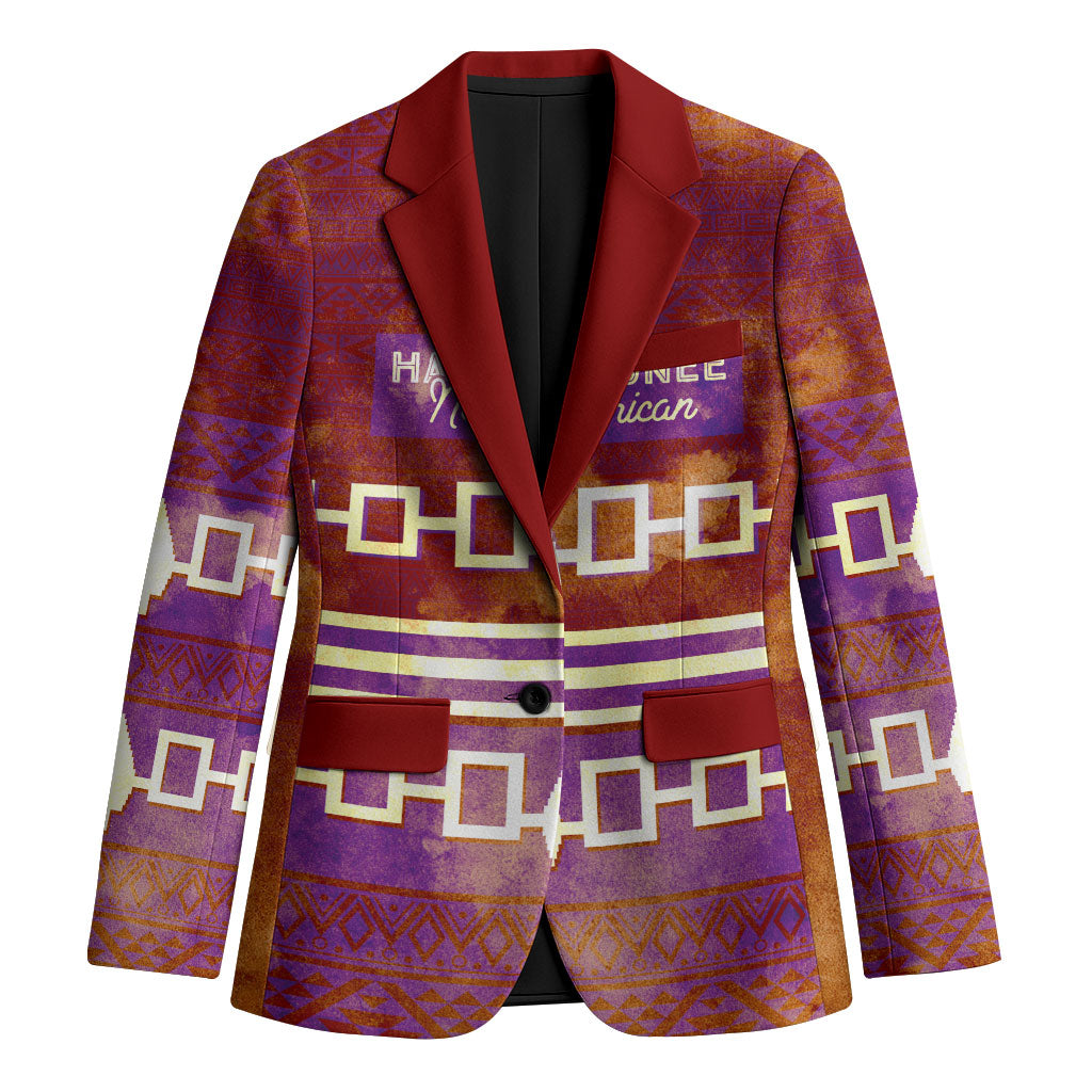 Proud Haudenosaunee Native American Blazer Iroquois Belt Pattern Vintage Tribal Graphic Art