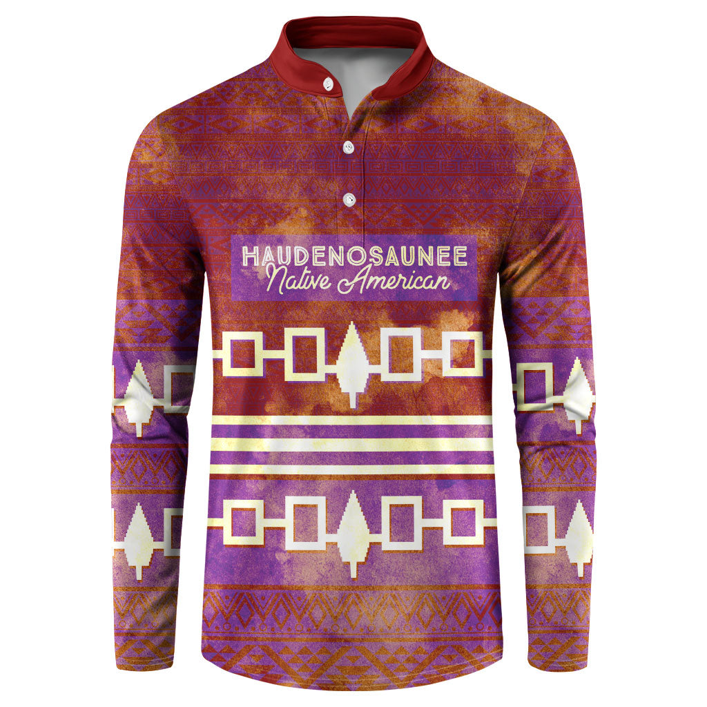 Proud Haudenosaunee Native American Button Sweatshirt Iroquois Belt Pattern Vintage Tribal Graphic Art