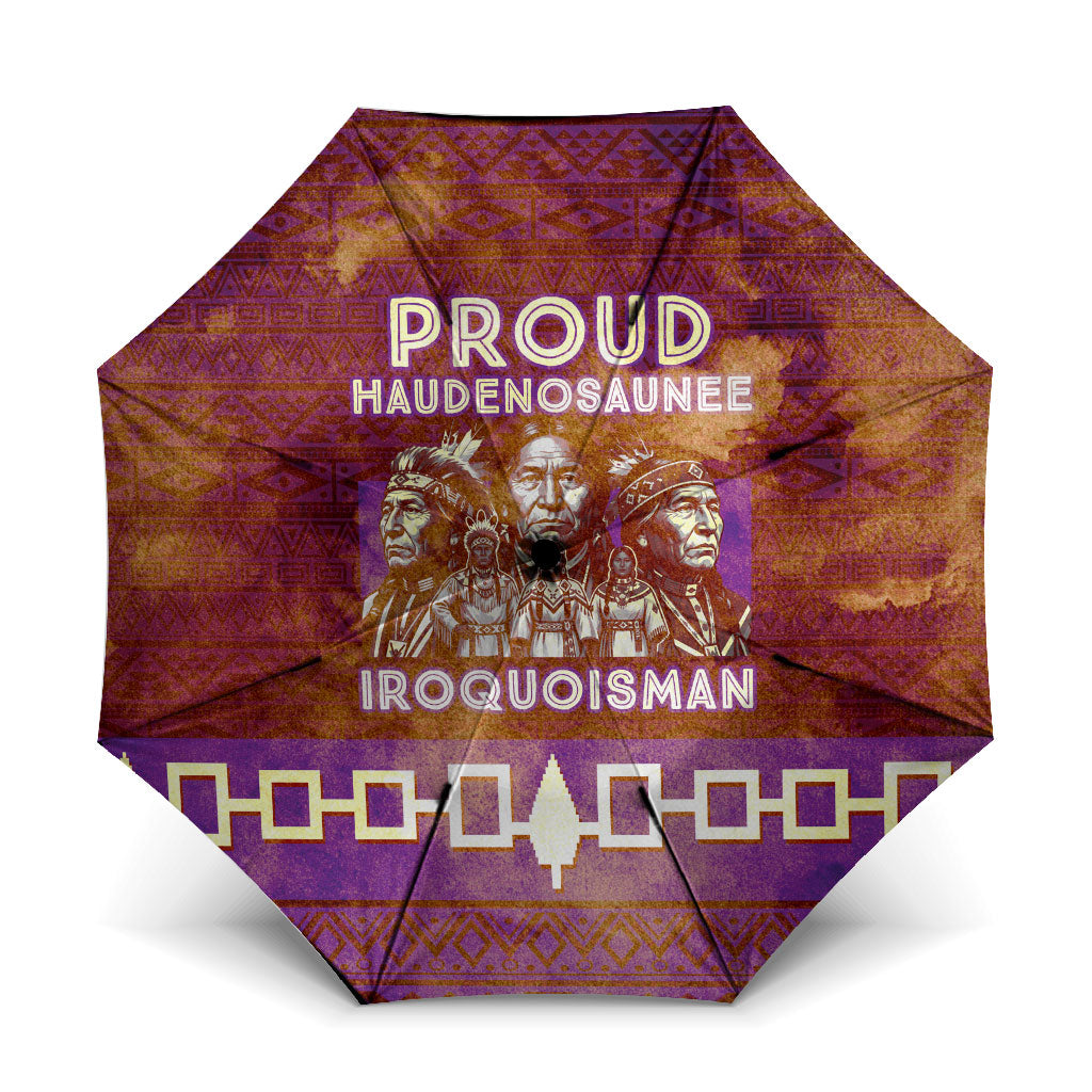 Proud Haudenosaunee Native American Umbrella Iroquois Belt Pattern Vintage Tribal Graphic Art