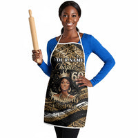 Personalized African Queen 60th Birthday Apron Gold Glitter Afro Crown - Chapter 60 Black Excellence