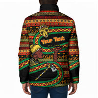 Personalized African 60th Birthday Padded Jacket Traditional Tribal Pattern Elephant Mask Art