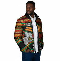 Personalized African 60th Birthday Padded Jacket Traditional Tribal Pattern Elephant Mask Art