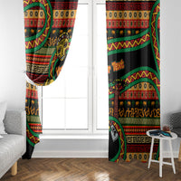 Personalized African 60th Birthday Window Curtain Traditional Tribal Pattern Elephant Mask Art