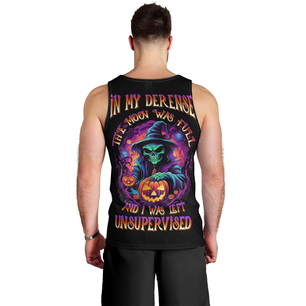 In My Defense I Was Left Unsupervised Halloween Men Tank Top - Wonder Print Shop