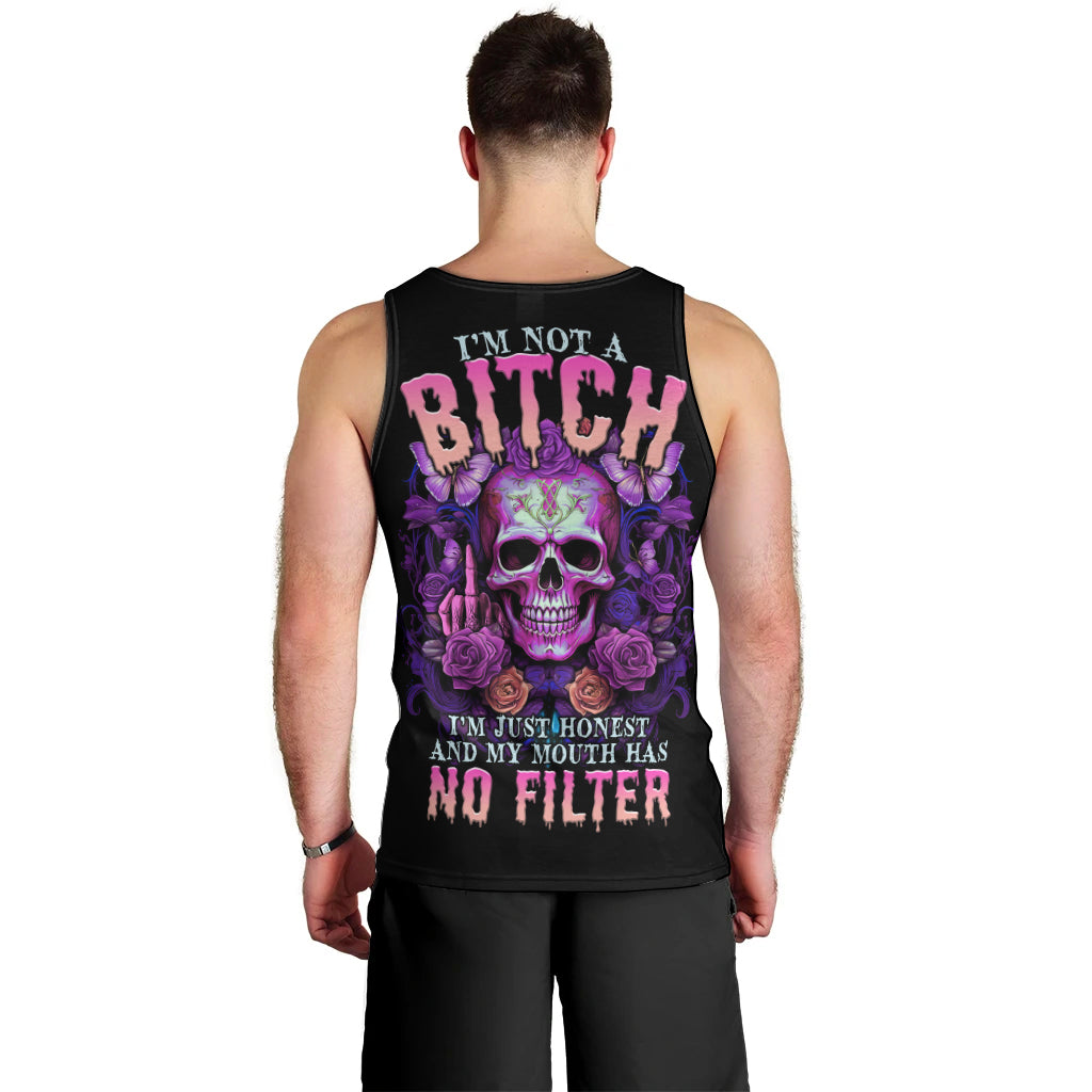 I'M Not A B I'M Just Honest Skull Butterfly Men Tank Top - Wonder Print Shop