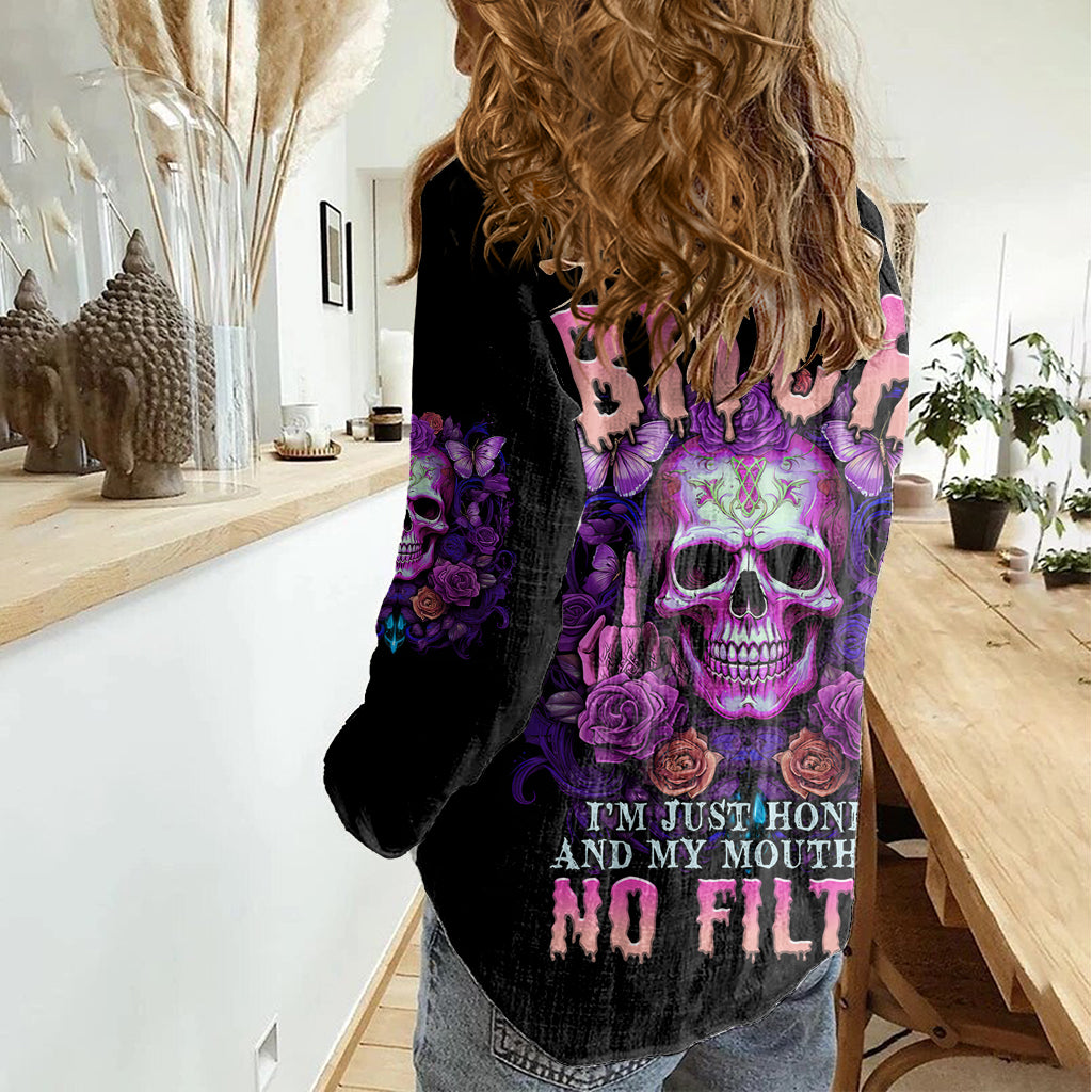 im-not-a-b-im-just-honest-skull-butterfly-women-casual-shirt