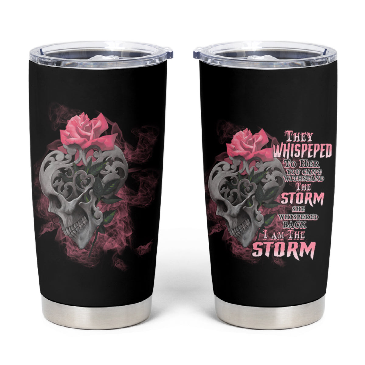 I Am The Storm Tattooed Skull Tumbler Cup