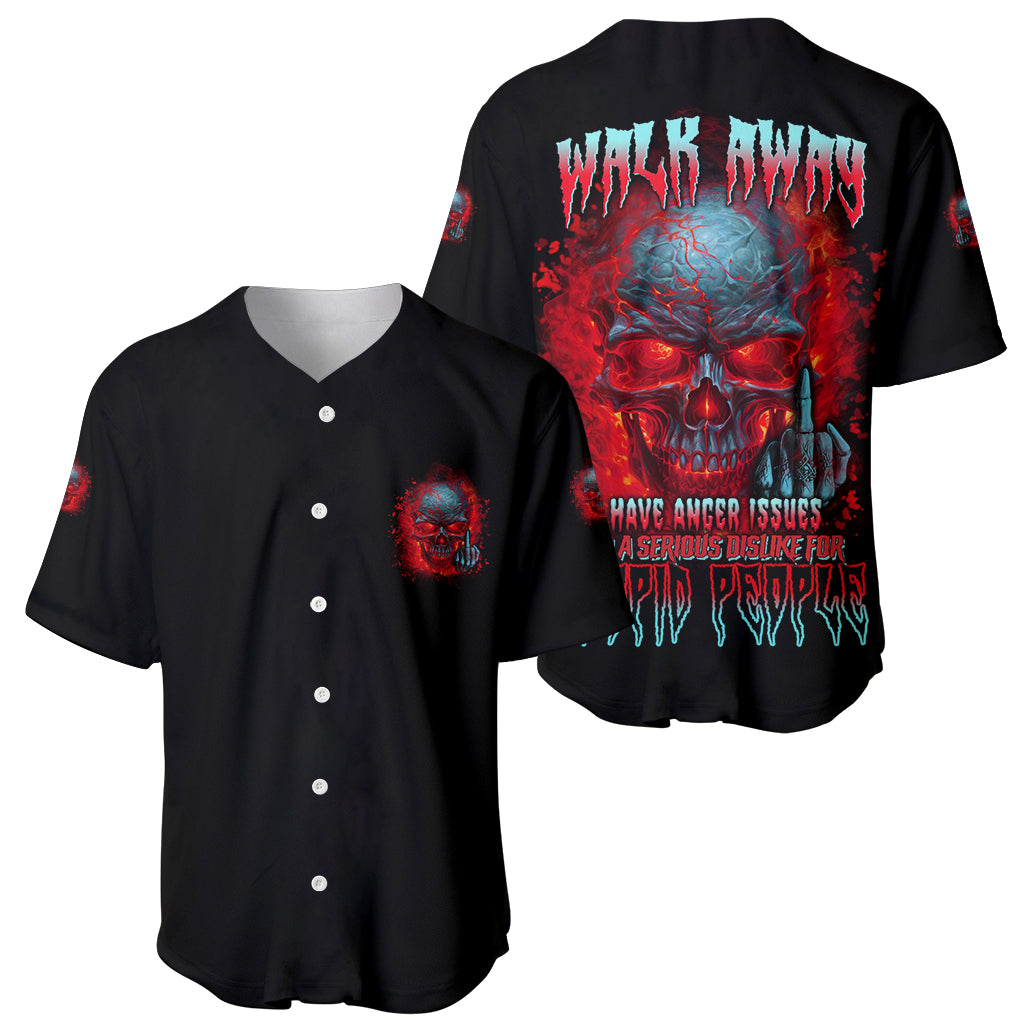 Black baseball jersey set with front button shirt and large back skull graphic