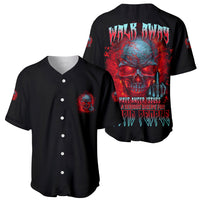 Black baseball jersey set with front button shirt and large back skull graphic