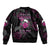 The Good Girl In Me Got Tired Skull Rose Sleeve Zip Bomber Jacket - Wonder Print Shop