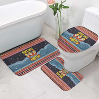 Funny Nutcracker Christmas Bathroom Set with Crack Deez Nuts Quote and Holiday Pattern Design - Wonder Print Shop