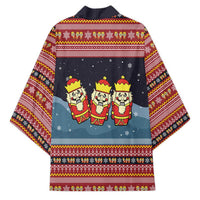 Funny Nutcracker Christmas Kimono with Crack Deez Nuts Quote and Holiday Pattern Design - Wonder Print Shop
