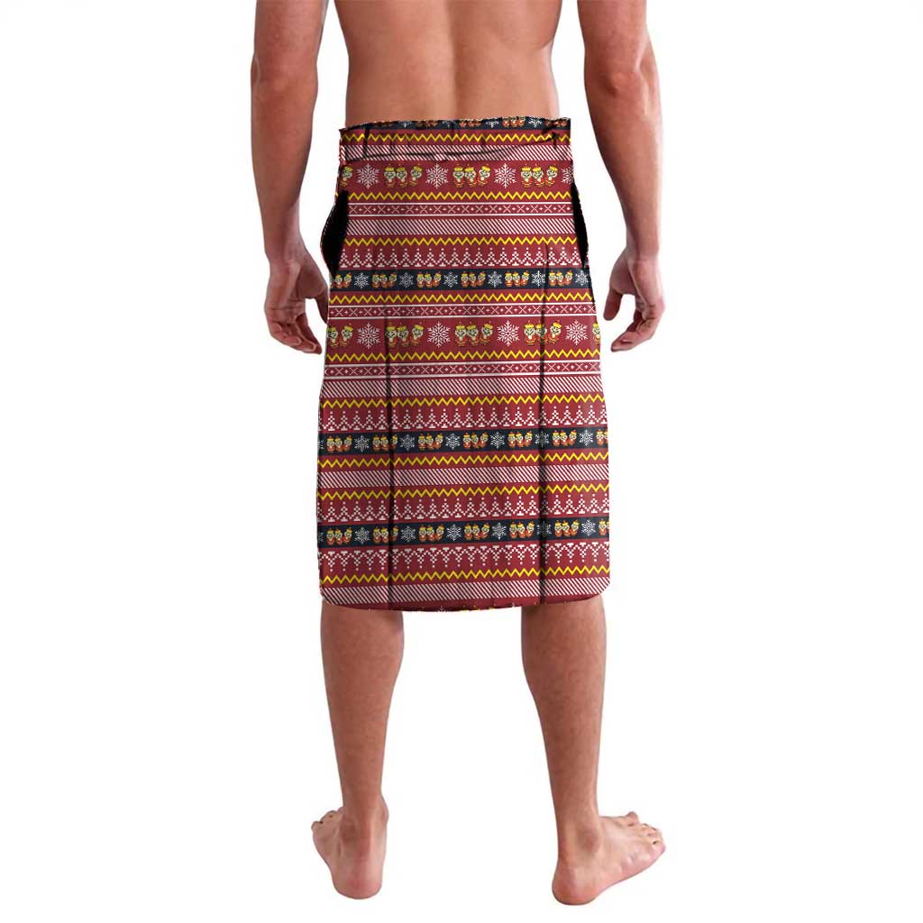 Funny Nutcracker Christmas Lavalava with Crack Deez Nuts Quote and Holiday Pattern Design - Wonder Print Shop
