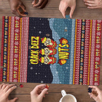 Funny Nutcracker Christmas Puzzle with Crack Deez Nuts Quote and Holiday Pattern Design - Wonder Print Shop