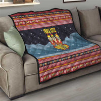 Funny Nutcracker Christmas Quilt with Crack Deez Nuts Quote and Holiday Pattern Design - Wonder Print Shop