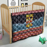 Funny Nutcracker Christmas Quilt with Crack Deez Nuts Quote and Holiday Pattern Design - Wonder Print Shop