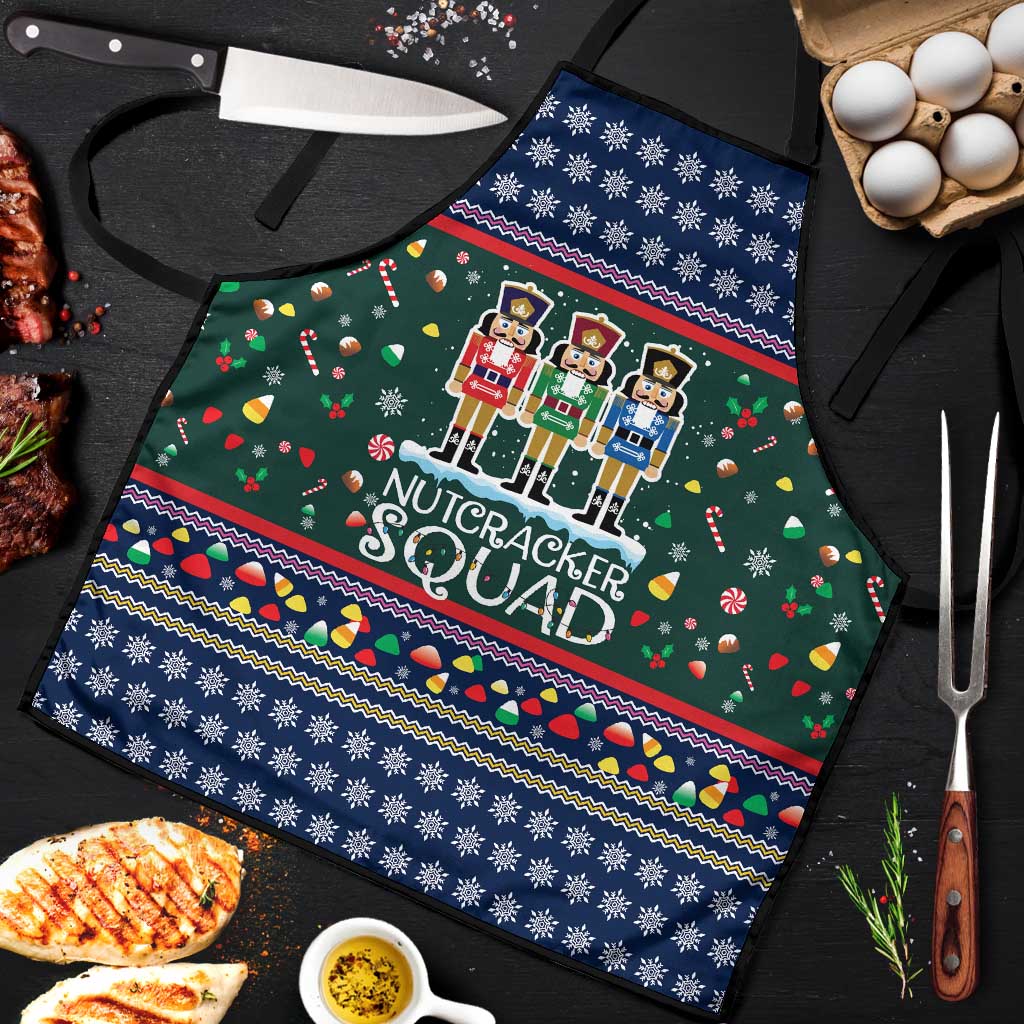 Nutcracker Squad Christmas Apron with Candy Cane and Snowflake Holiday Design - Wonder Print Shop