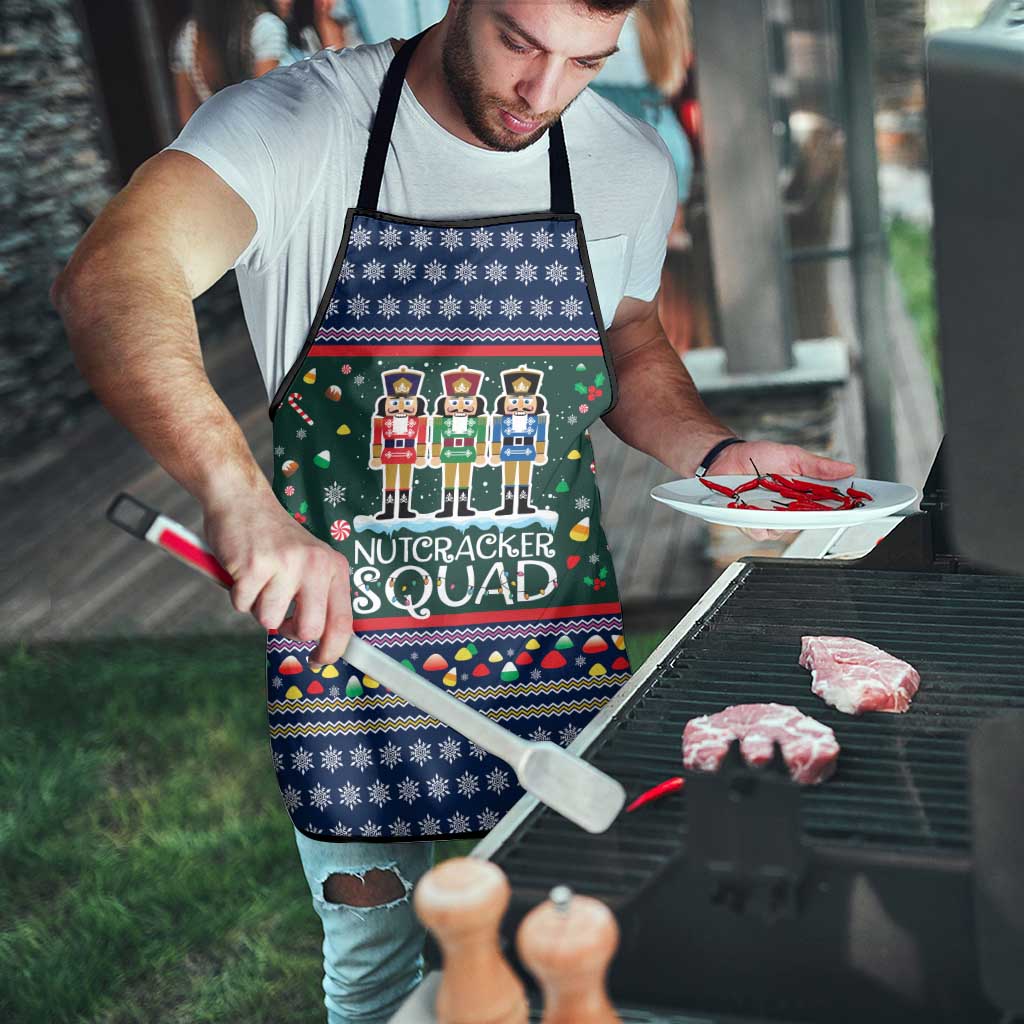 Nutcracker Squad Christmas Apron with Candy Cane and Snowflake Holiday Design - Wonder Print Shop