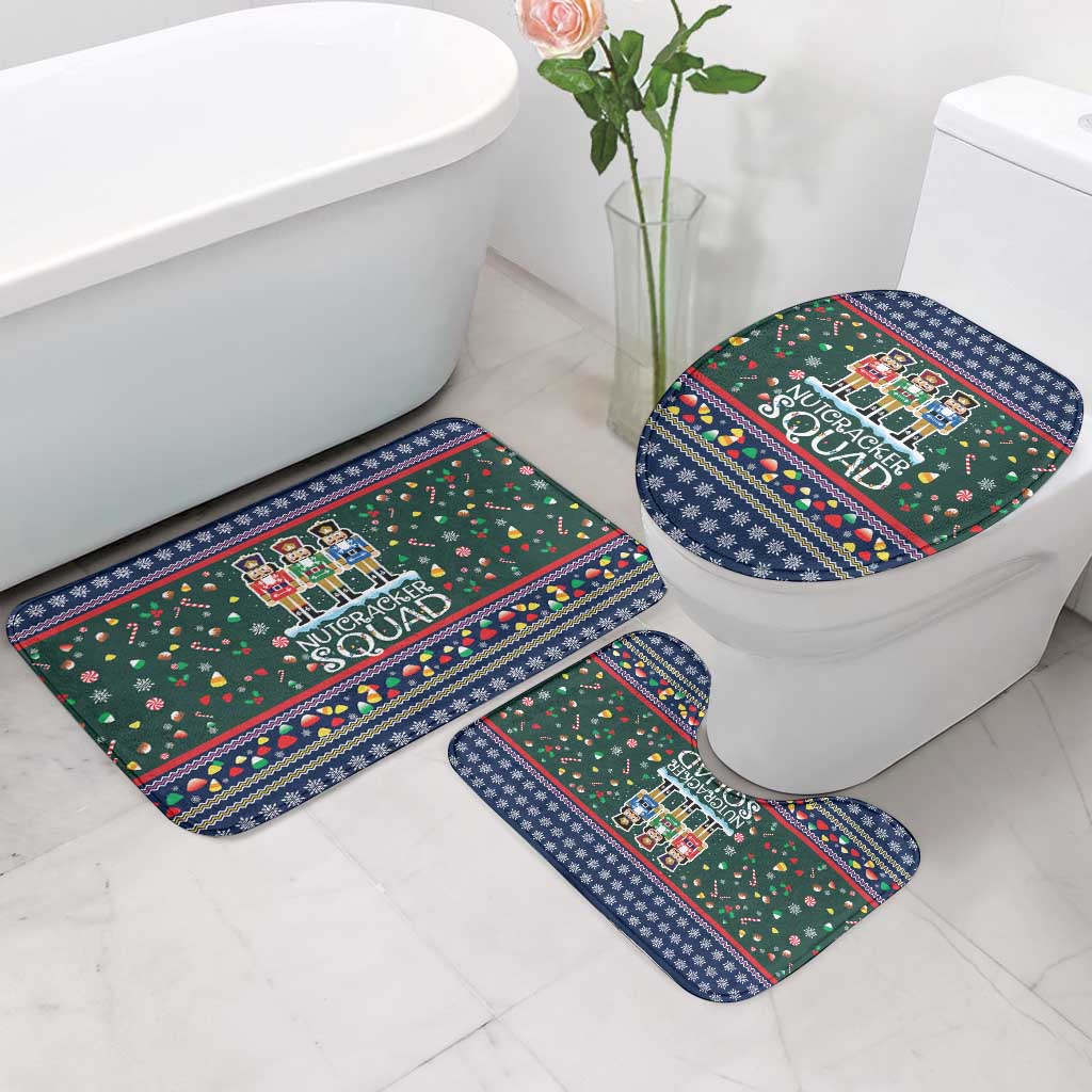 Nutcracker Squad Christmas Bathroom Set with Candy Cane and Snowflake Holiday Design - Wonder Print Shop