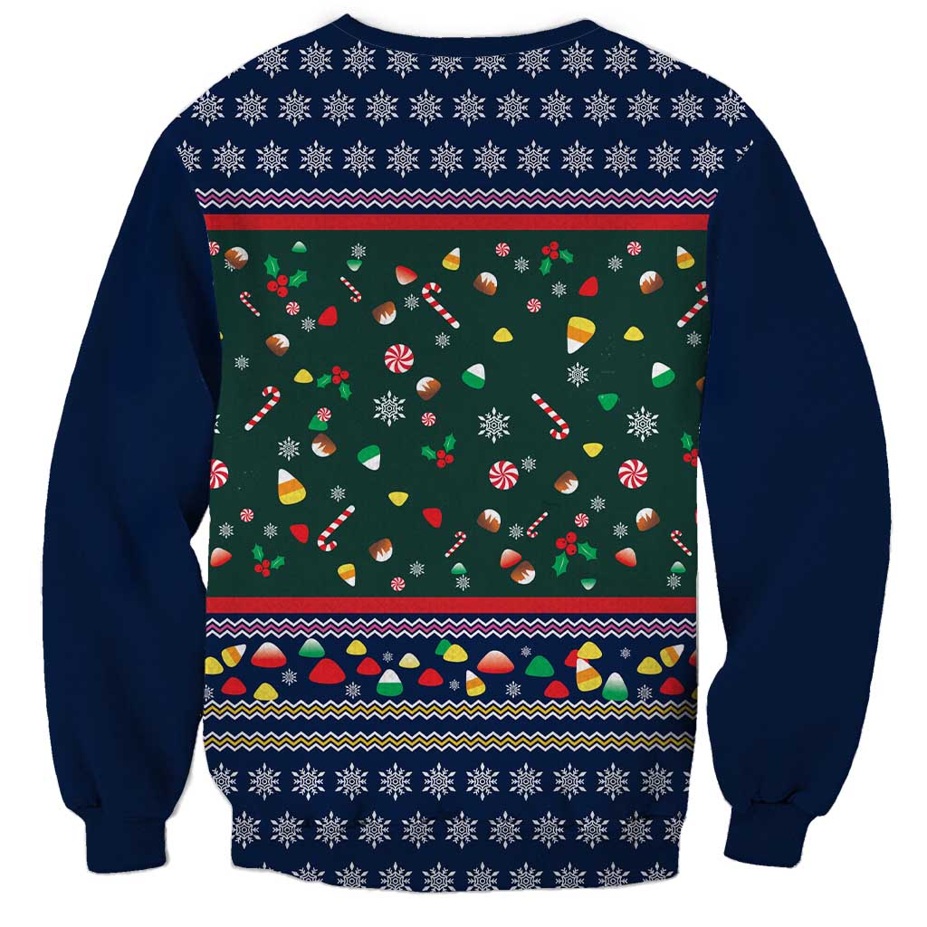 Nutcracker Squad Christmas Sweatshirt with Candy Cane and Snowflake Holiday Design - Wonder Print Shop