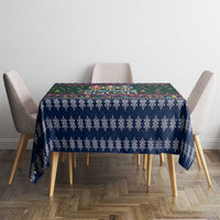 Nutcracker Squad Christmas Tablecloth with Candy Cane and Snowflake Holiday Design - Wonder Print Shop